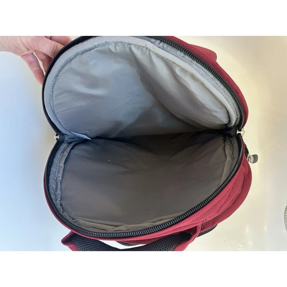 Samsonite Red/Gray Travel Backpack Three Zippered Compartments, Padded Straps